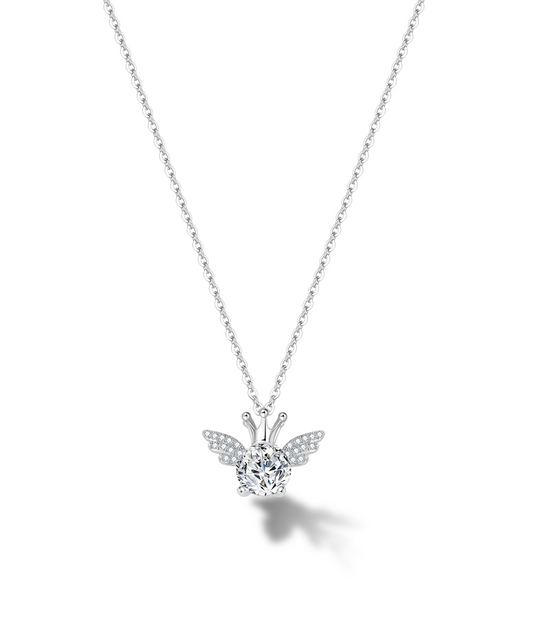 Choccy Kiss “Black Kiss” Cherished Crown S925 Sterling Silver Necklace