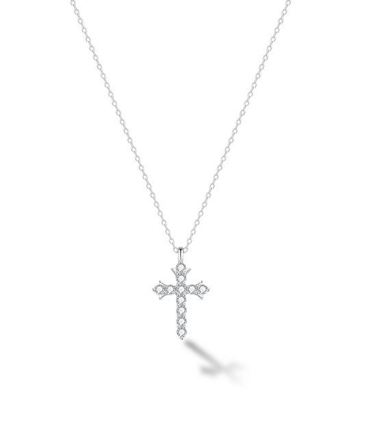 Choccy Kiss “Black Kiss” Cross S925 Sterling Silver Necklace