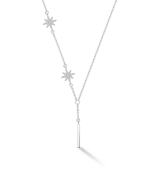 Choccy Kiss “Black Kiss” Hexagram Shooting Star S925 Sterling Silver Necklace