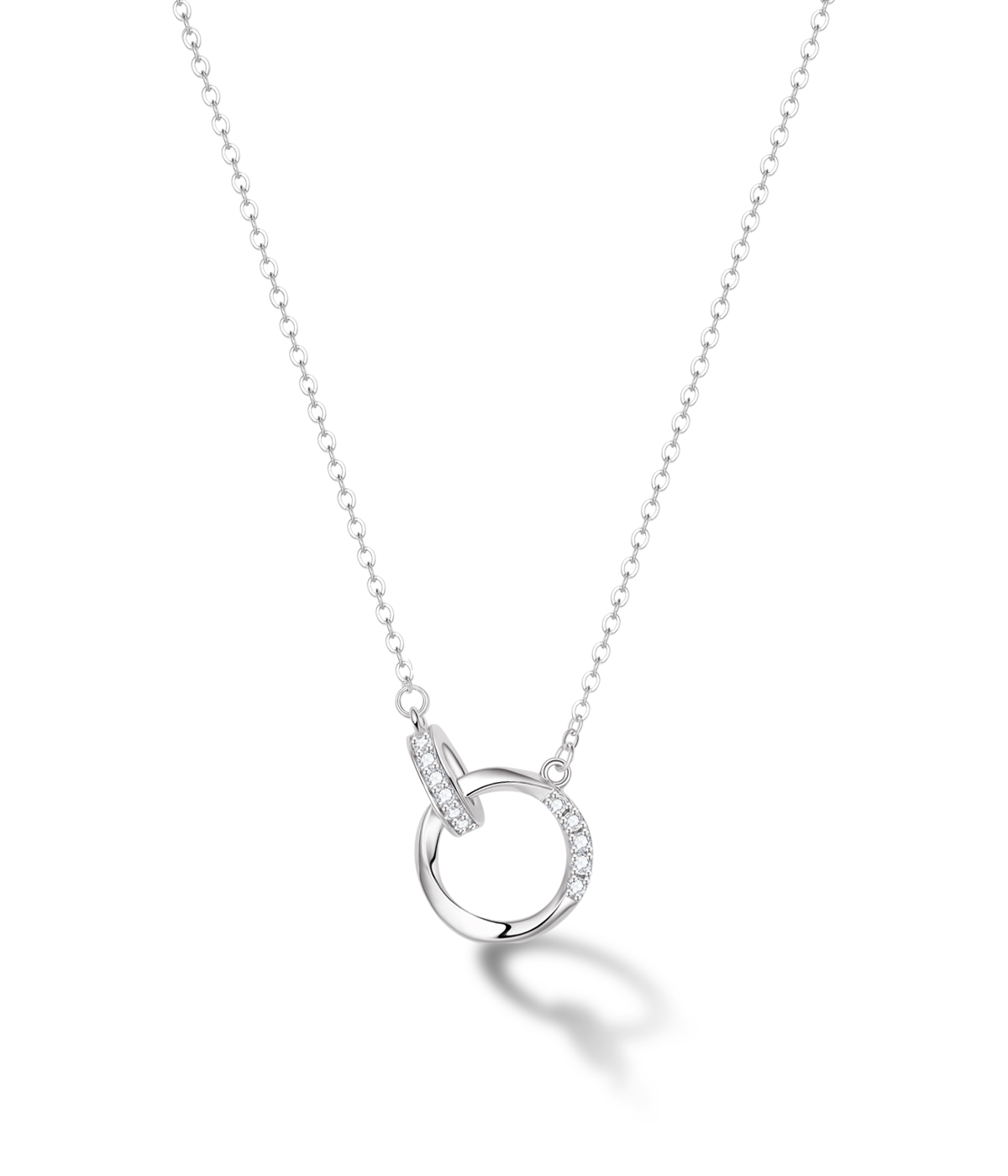 Choccy Kiss “Black Kiss” Double Ring S925 Sterling Silver Necklace
